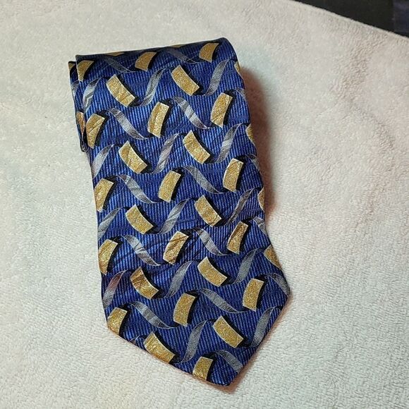 Strafford Executive blue and gold silk neck tie - Picture 1 of 5
